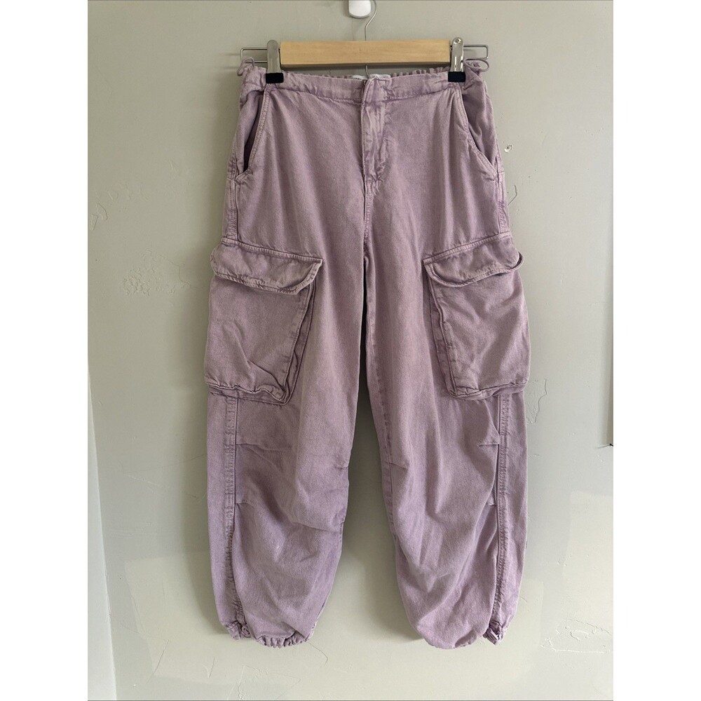 Zara Girls Size 11/12 Years 152 Cm Pink Barrel Adjustable Jeans Pants